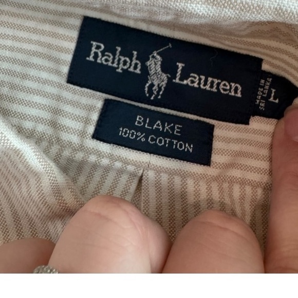 Ralph Lauren “Blake” Short Sleeve Button Down Pin Stripe Shirt - Picture 3 of 5